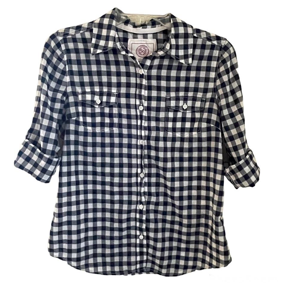 SO The Perfect Shirt - Navy & White Gingham - L